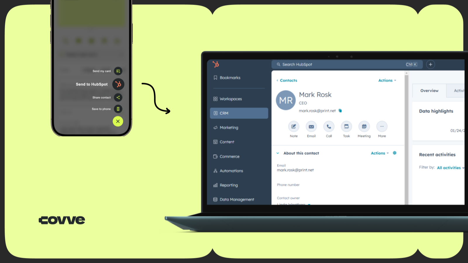 Covve Lead Capture Auto-Send to HubSpot