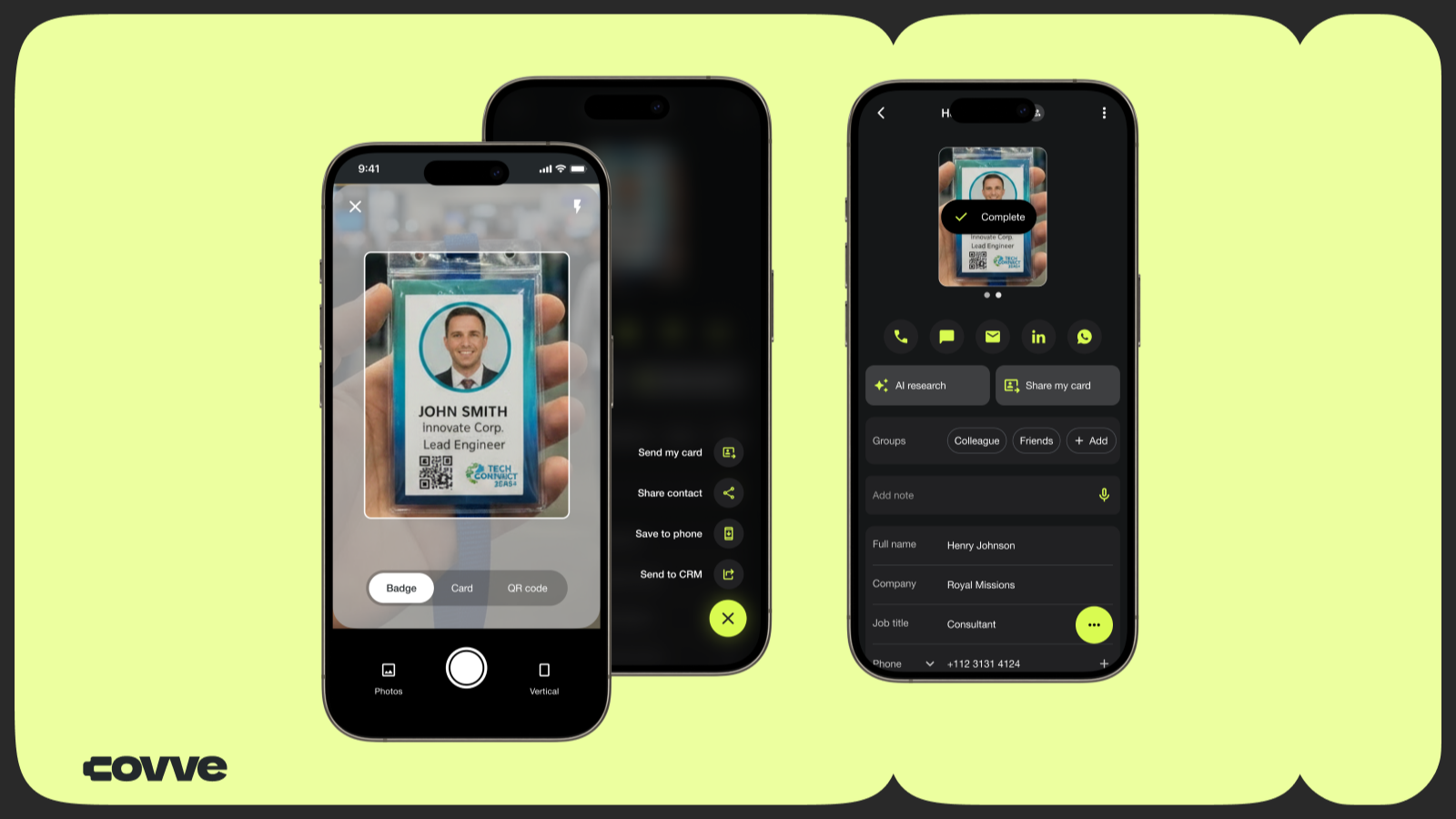 Covve Badge Scanning for Trade shows