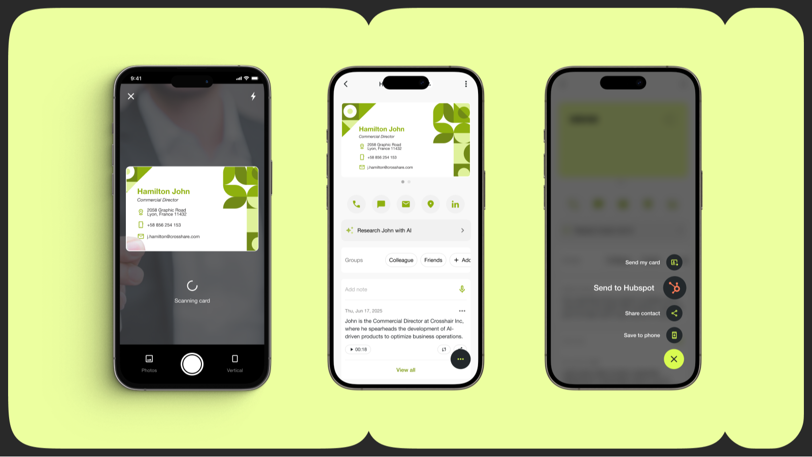 Scan, digitize business cards in any language & send to HubSpot