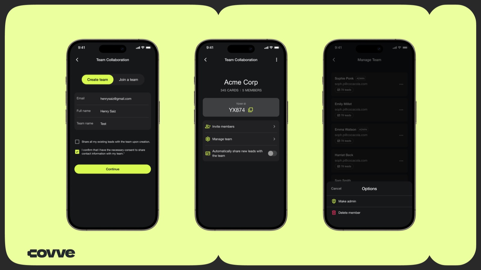Covve Team Collaboration Tool